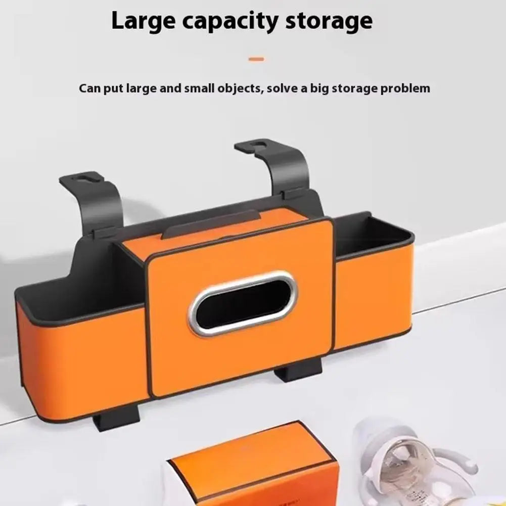 Car Seatback Storage Box Multi-Function Tissue Holder Car Cup Holder Seatback Storage Compartment Interior Decorative Hook Peaceful Pleasures Health and Wellness