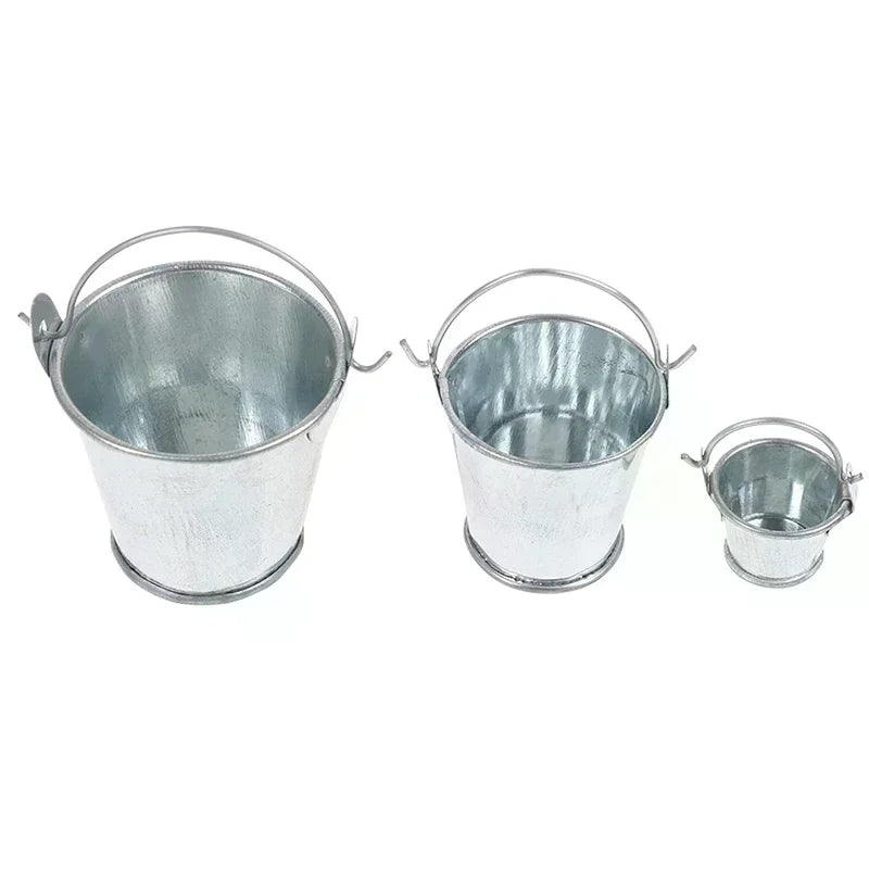 Dollhouse Miniature Metal Bucket | Mini Kitchen Decor Ornament