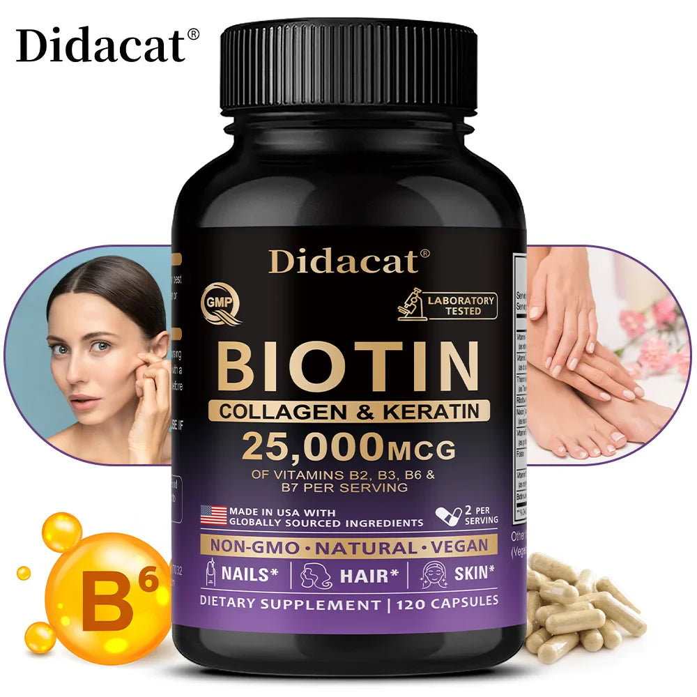 Biotin 25000 mcg + Collagen & Keratin – Hair, Skin & Nails
