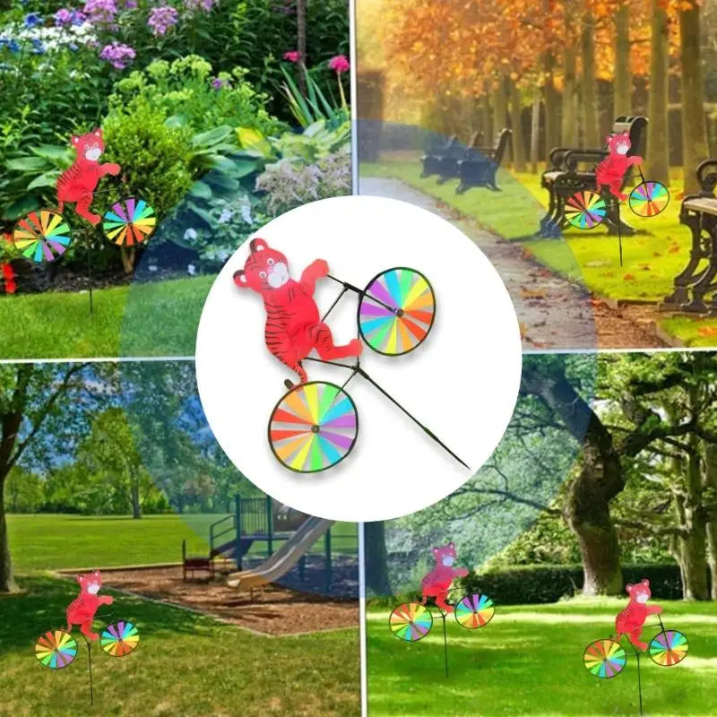 Animal Cycling Windmill Garden Spinner | Weather-Resistant