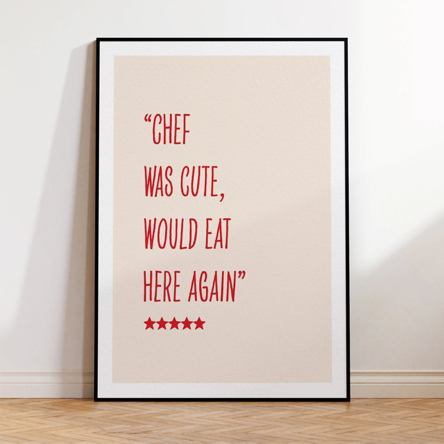 Funny "Chef Was Cute" Kitchen Canvas Wall Art | Home Décor