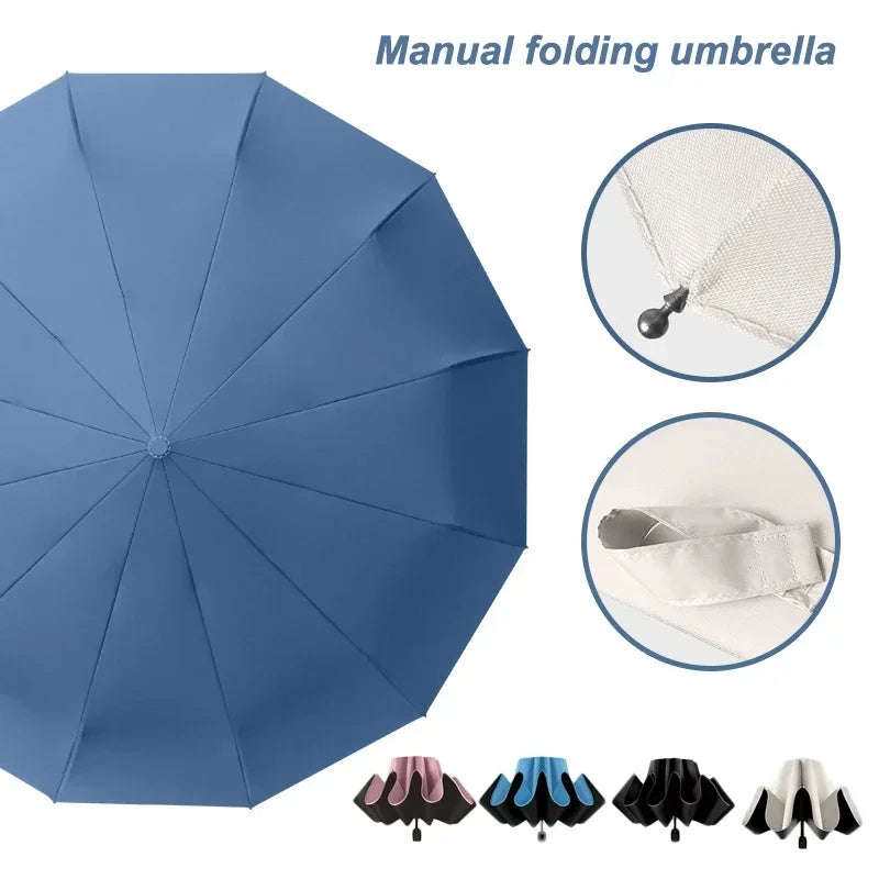 Large UV Protection Folding Umbrella – Sun & Rain Compact