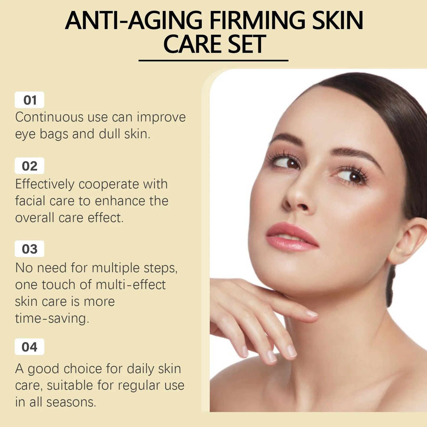 Face Firm Care Kit Tighten Eye Skin Improve Neck Firmness Relieve Skins Fatigue Brighten Tone Nourish Face Shaping Contour Kit Peaceful Pleasures Health and Wellness