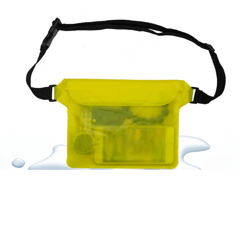 Phone Waterproof Bag Sealing Drift Diving Waist Pack Skiing Beach Boat Sport Swimming Underwater Case Cover Shoulder Bags Peaceful Pleasures Health and Wellness YELLOW