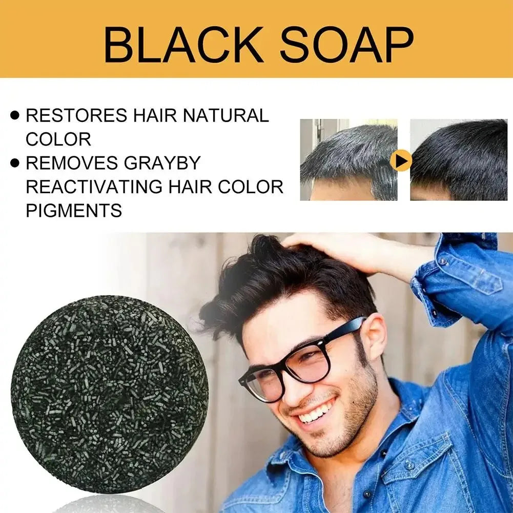 1/3pcs Polygonum Multiflorum Black Hair Soap White Hair Repair Soap Hair Care Nourishing Anti Dandruff Natural Hair Dye Soap Peaceful Pleasures Health and Wellness