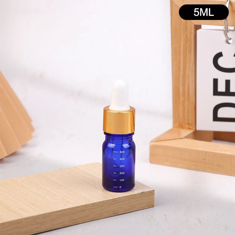 Blue Glass Dropper Bottles 5ml–100ml | Refillable Essential Oil