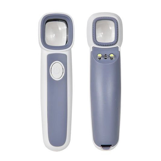 Handheld Magnifier 2Led Light 1Uv Currency Verification Square Lens Antique Jewelry Appraisal Collection Magnifying Glass Peaceful Pleasures Health and Wellness 1