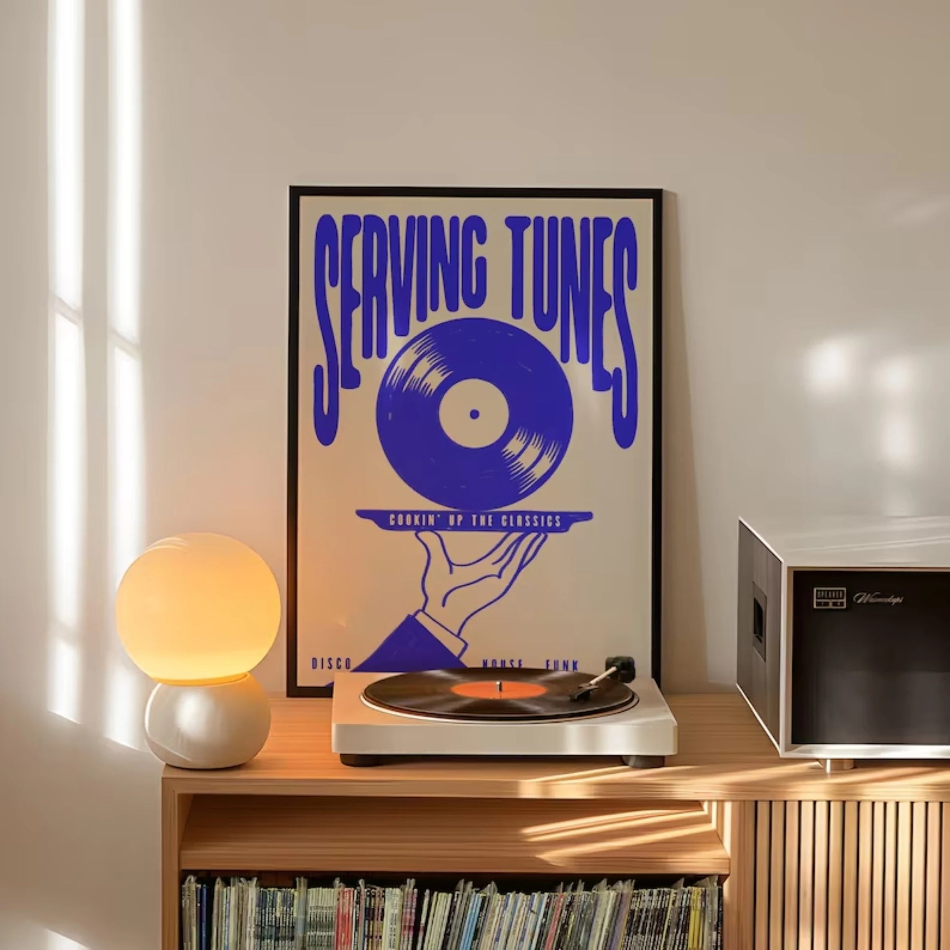 Music Vinyl Illustration Record Disco And House Wall Art Print Canvas Painting Poster Picture For Living Room,Bedroom Home Decor Peaceful Pleasures Health and Wellness