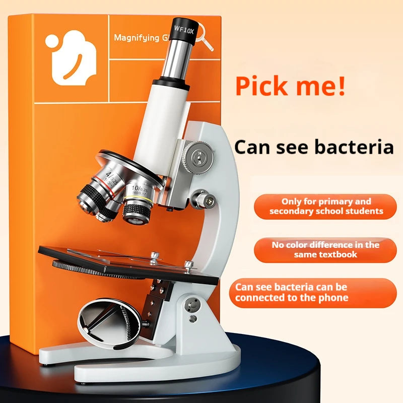 Optical Microscope for Primary and Secondary School Biology Science Popularization Teaching for Children Peaceful Pleasures Health and Wellness