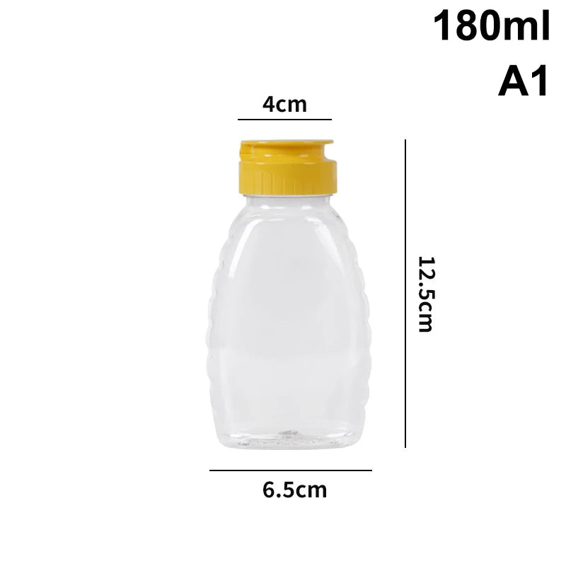 Reusable Clear Squeeze Honey Bottle with Lid | Plastic Dispenser