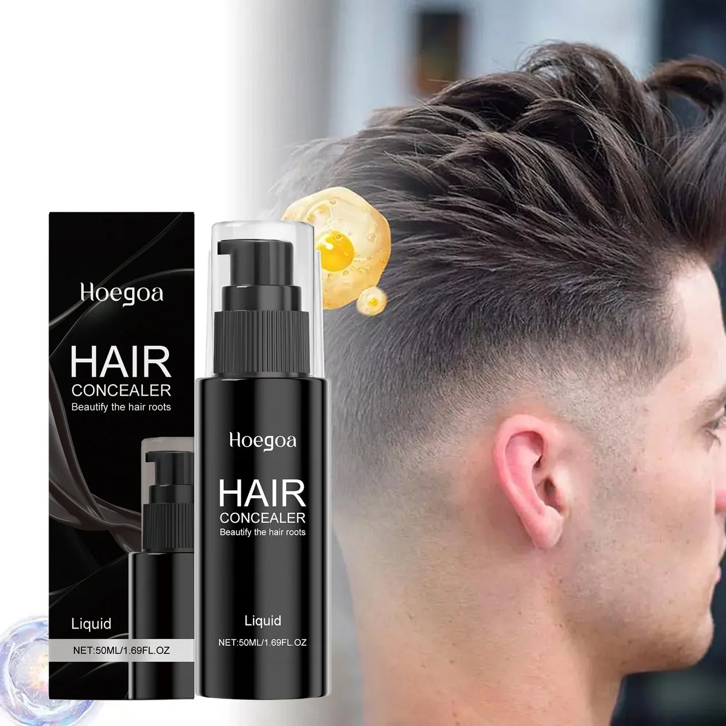 HOEGOA 50ml Hair Root Concealer – Waterproof Gray Cover Liquid