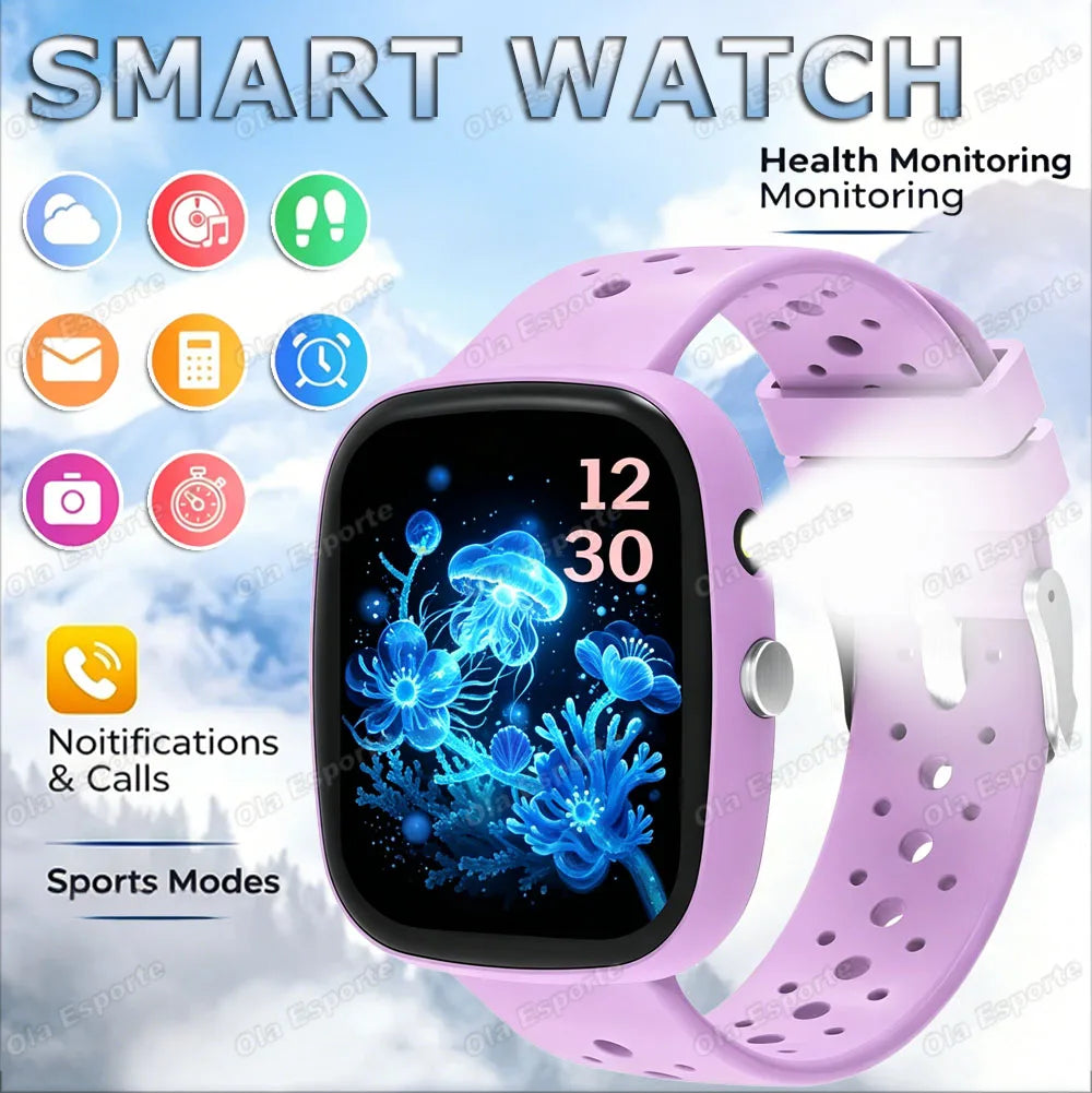 New Game Smart Watch 1.83 Bluetooth Call Sports Mode Music/Camera Control LED Flashlight Long Battery Watch for Android/IOS Gift Peaceful Pleasures Health and Wellness Purple