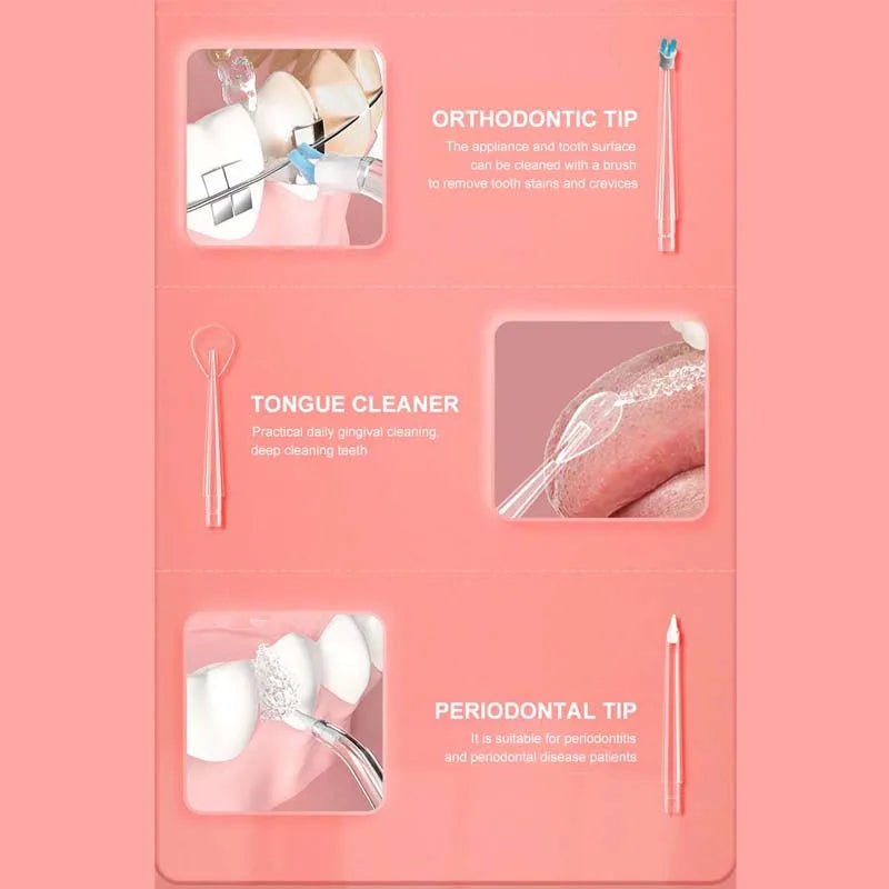 Portable Oral Irrigator Water Flosser Water Jet Tools Pick Teeth Cleaner 3 Modes 220MLUSB Water Tank Teeth Whitening Cleaner Peaceful Pleasures Health and Wellness