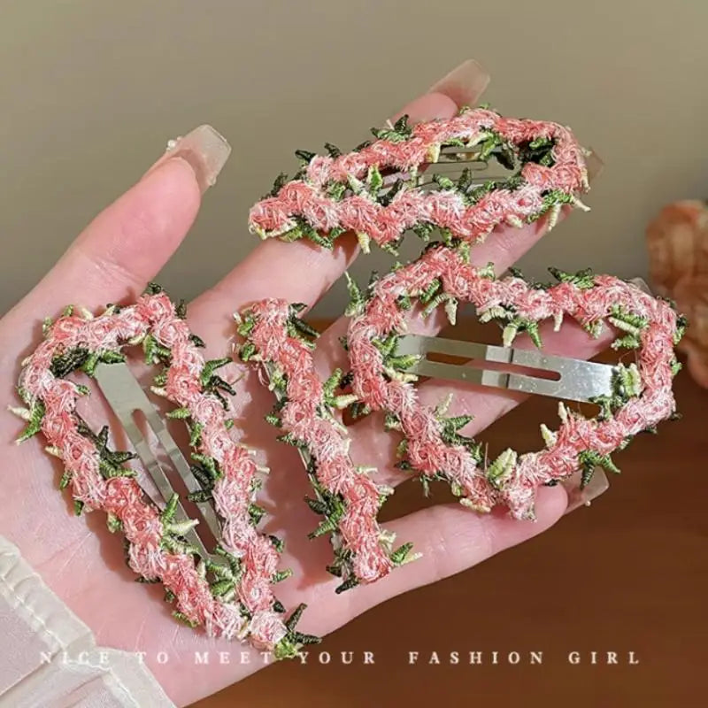 Pink Flower Star Heart Geometric Hair Clip for Women & Girls