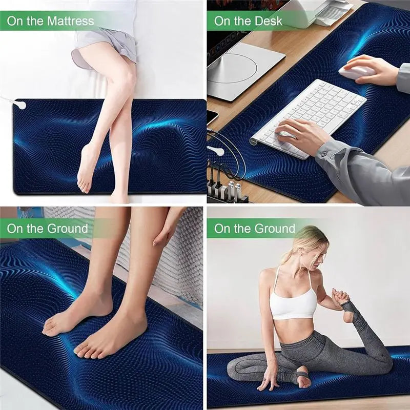 A36T-Grounding Mat For Bed Grounding Pad For Sleep Grounding Mattress With Grounding Cord For Better Sleep, Pain And Stress Reli Peaceful Pleasures Health and Wellness