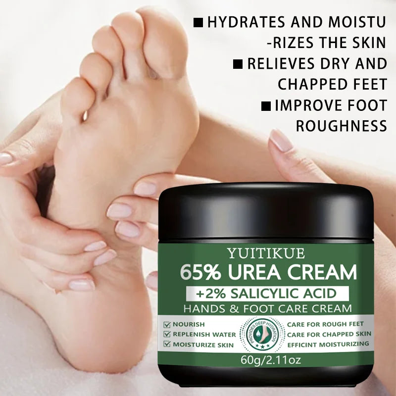 YUlTlKUE 65% Urea Cream +2% salicylic Acid Hands & Foot Care Cream Moisturize Rough chapped skin Nourish Hydrate 60g Peaceful Pleasures Health and Wellness