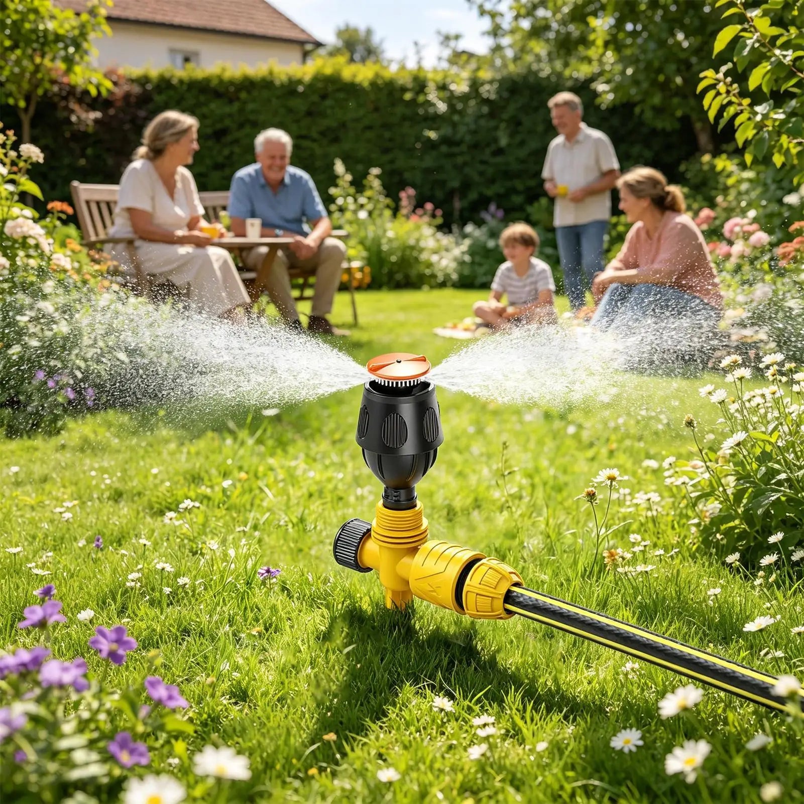 Lawn Sprinklers for Yard Outdoor Irrigation Sprinkler with Hose Coupling for Vegetable Yard Lawn Outdoor Homeowners Gardening Peaceful Pleasures Health and Wellness