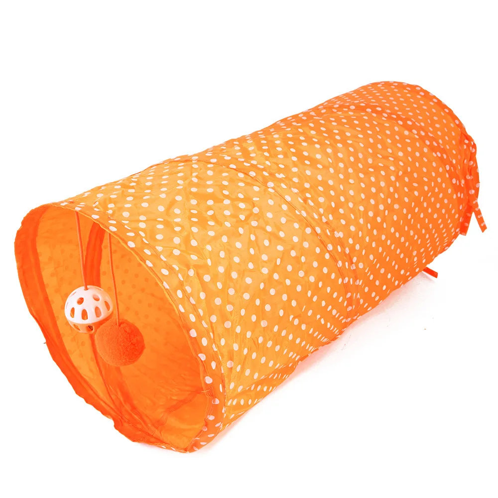 Cat Tunnel Tube Kitty Bored Pet Toys Peek Hole Toy