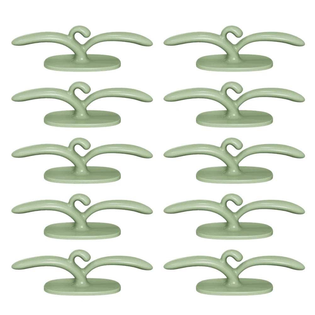 A36T-Kitchen Wire Winder Household Wire Organizer Plug Hook Holder Winding Wire Clip Power Cord Arrangement Peaceful Pleasures Health and Wellness Green