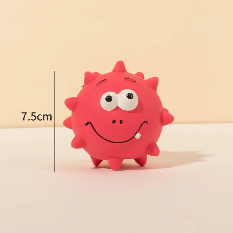 Cute Cartoon Big-Eyed Dog Sound Dog Toy Eco-Friendly Latex Interactive Pet Toy Ball Fun To Relieve Boredom Peaceful Pleasures Health and Wellness A