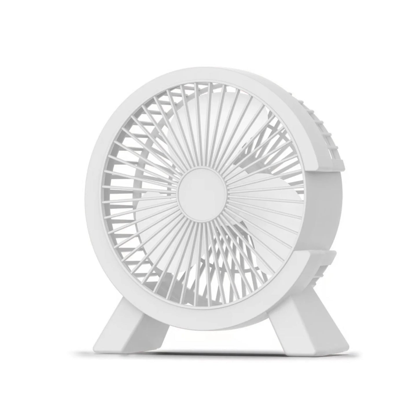 Cooling Table Desk Fan Rechargeable Air Cooler for Traveling Outdoor Office Peaceful Pleasures Health and Wellness White