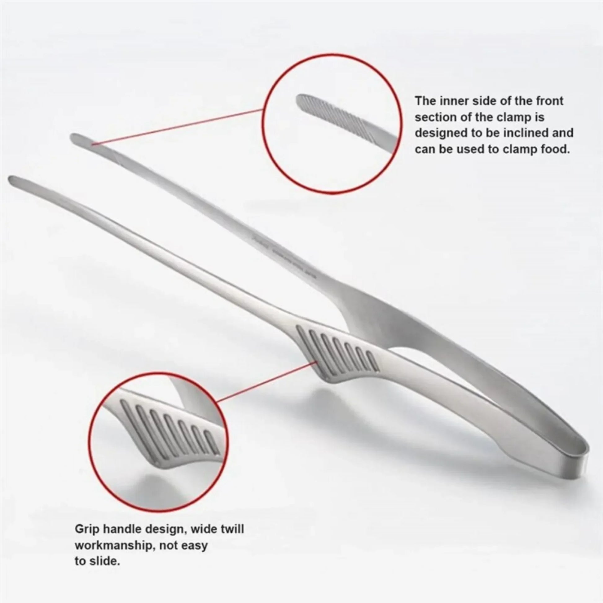 304 Stainless Steel Food Tongs Long Handle Non-Slip Barbecue Tongs Steak Tongs Kitchen Cooking Tools kitchen accessories Peaceful Pleasures Health and Wellness