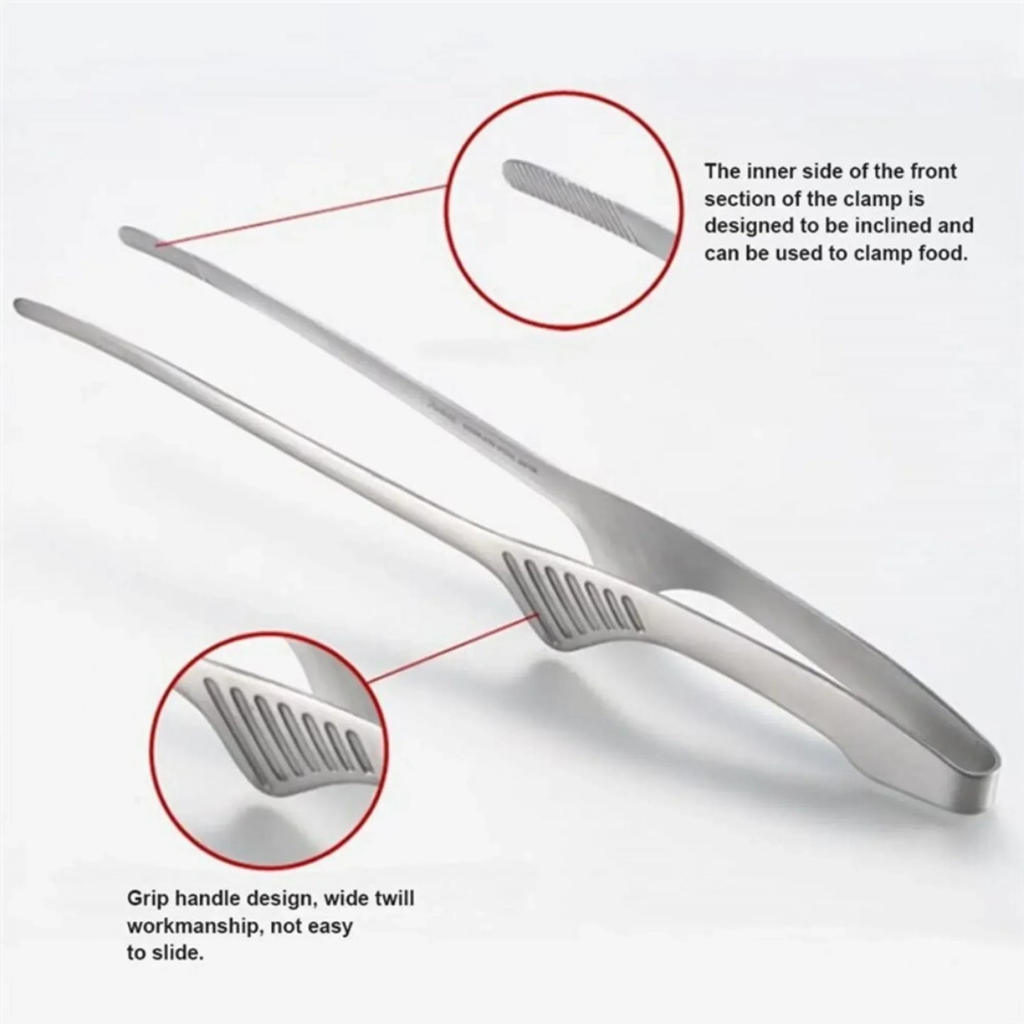 304 Stainless Steel Food Tongs – Long Handle BBQ & Kitchen