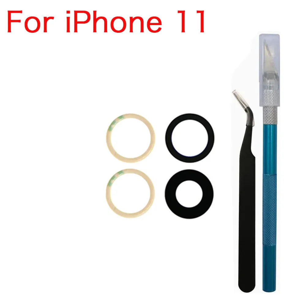 iPhone Rear Camera Lens Glass + 3M Adhesive & Repair Tools