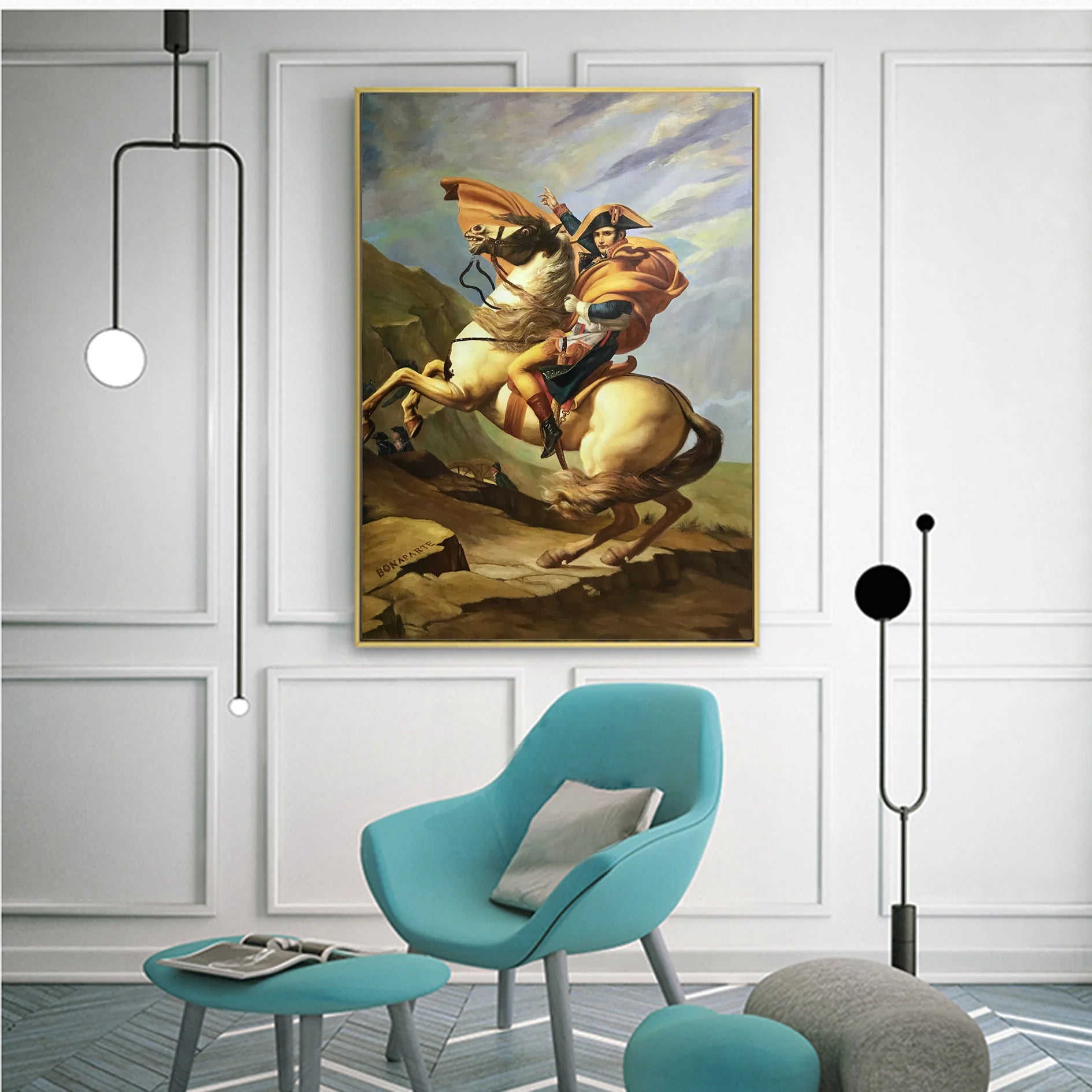 Unframed Classical Hand Painted Canvas Art, Famous Painting, Napoleon Figure Painting, Wall Paintings Peaceful Pleasures Health and Wellness