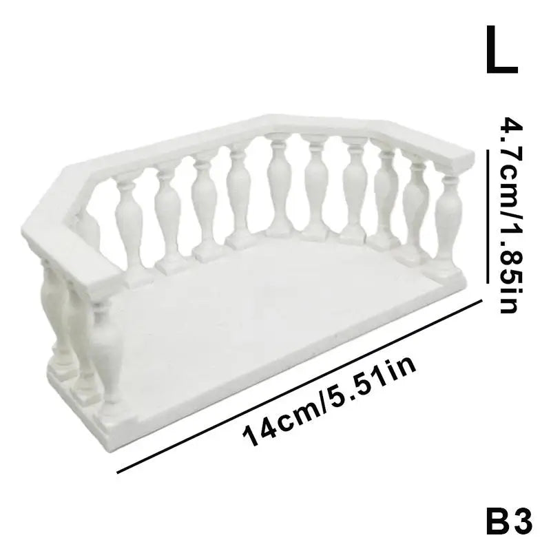 European Miniature Balcony with Railing | Dollhouse DIY Decor