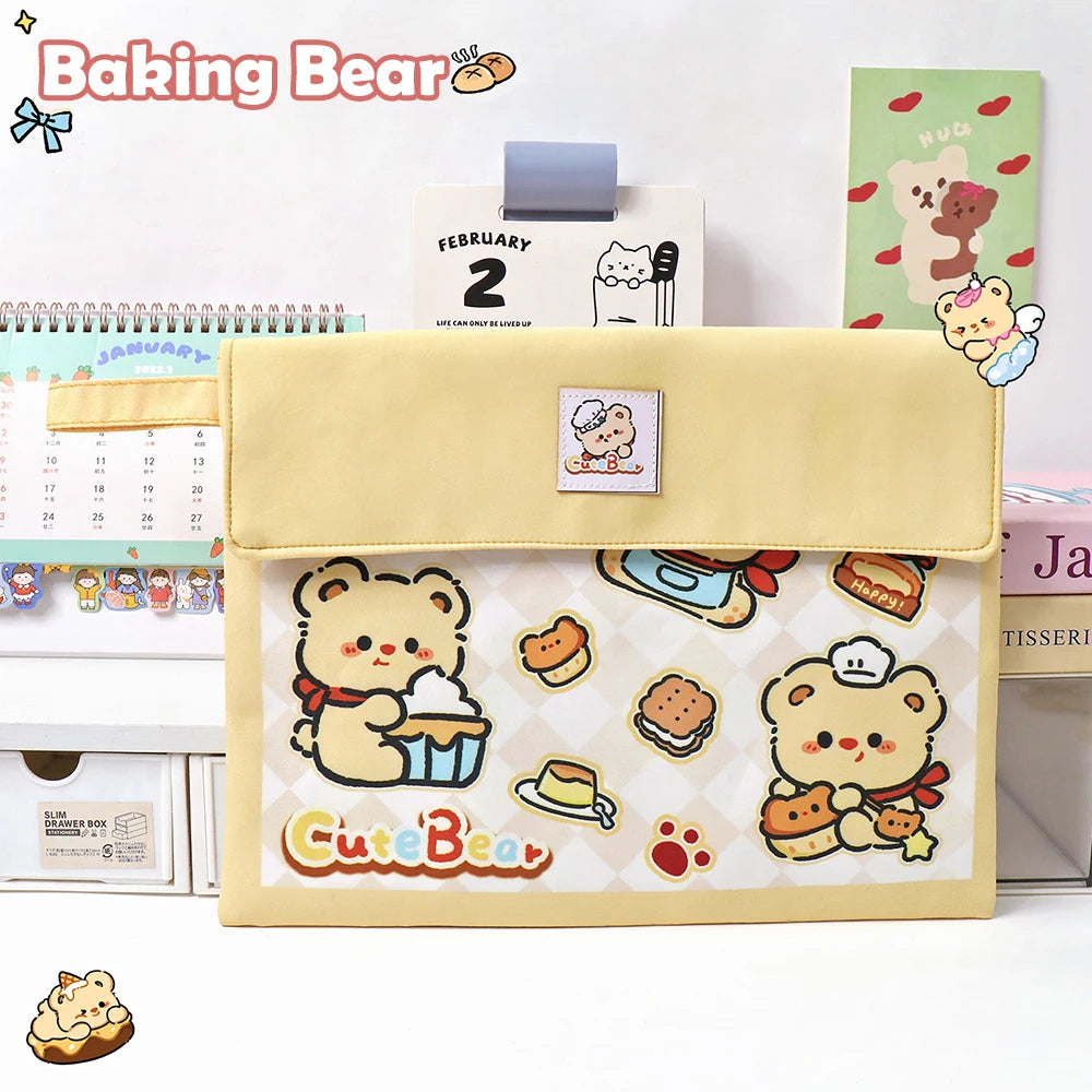 Cartoon File Bag Cute Large Capacity A4 Stationery Storage Creative