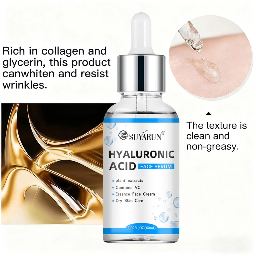 SUYARUN Hyaluronic Acid Serum - 24H Intense Hydration, Anti-Wrinkle & Plumping, Lightweight Face Moisturizer for All Skin Types. Peaceful Pleasures Health and Wellness