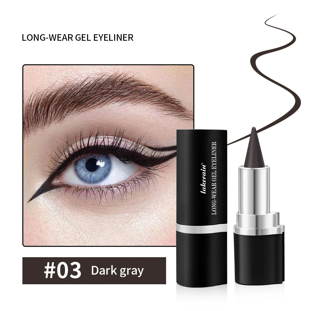 Eyeliner Creamy textureLong Lasting Waterproof Matte Black Silver Brown Eye Liner Pen Make Up For Women Cosmetic Peaceful Pleasures Health and Wellness 3Dark Gray