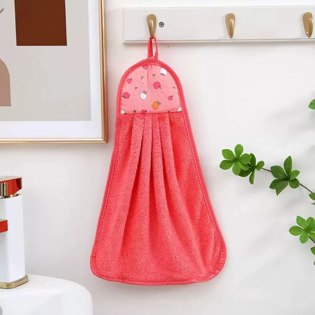 Coral Velvet Hand Towel – Soft Absorbent Bath & Kitchen Cloth
