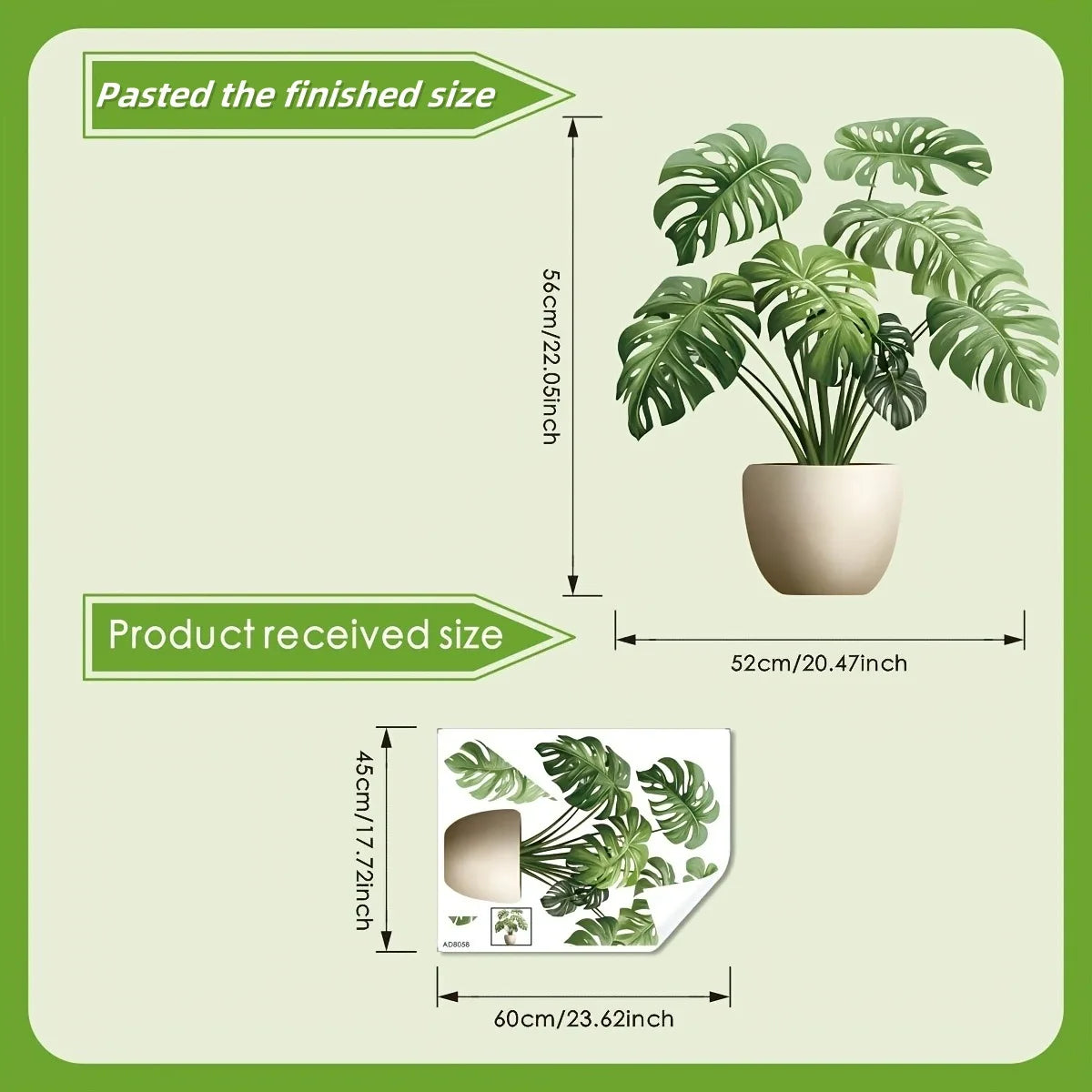 3D Green Plant Pot Wall Stickers | Waterproof Vinyl Decals