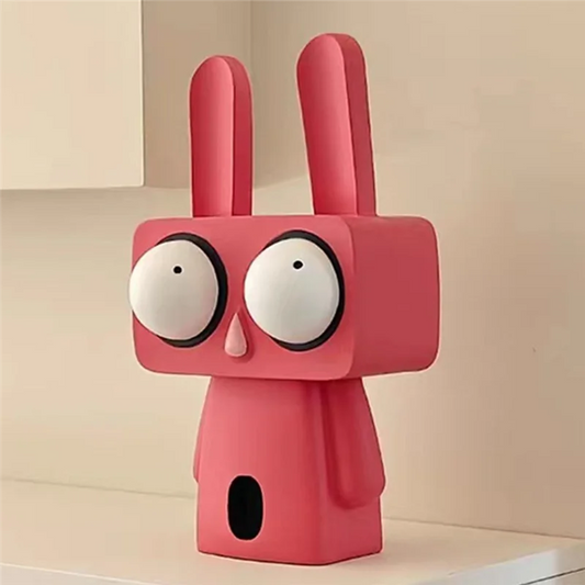 Y51A-Resin Big Eyes Rabbits Sculptures Cartoon Statue Home, Office, Bedroom Figurines B Peaceful Pleasures Health and Wellness