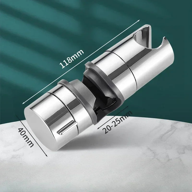 Hot Universal Shower Head Holder Adjustable 18~25mm ABS Chrome Shower Rail Holder Bathroom Accessories Shower Mounting Brackets Peaceful Pleasures Health and Wellness silver