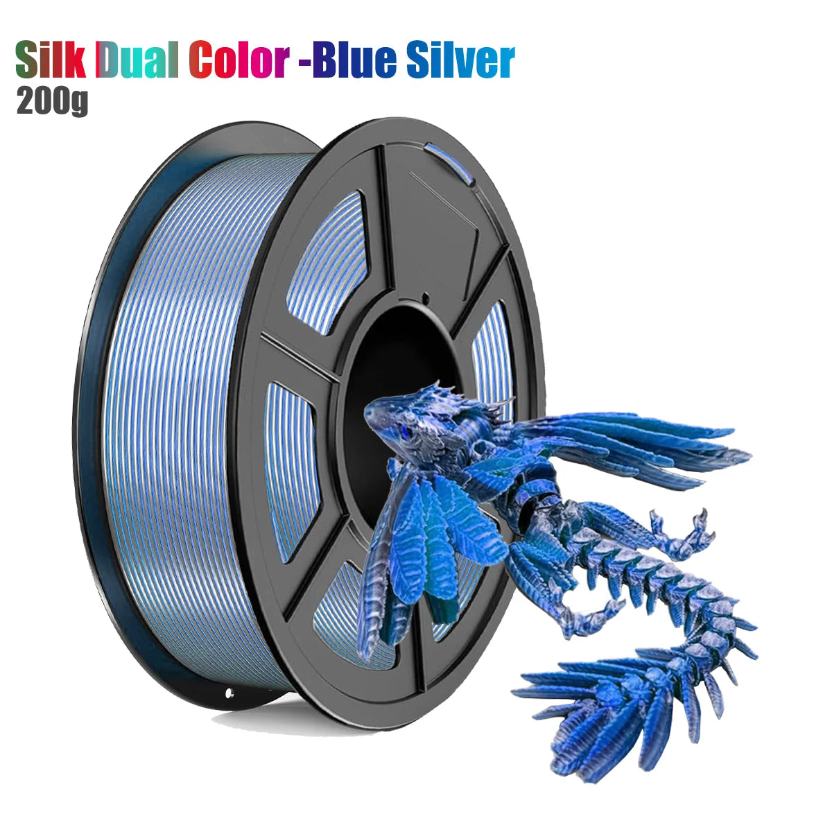 Silk PLA+ Dual Color 3D Filament 1.75mm 250G | DINGSUN 3D