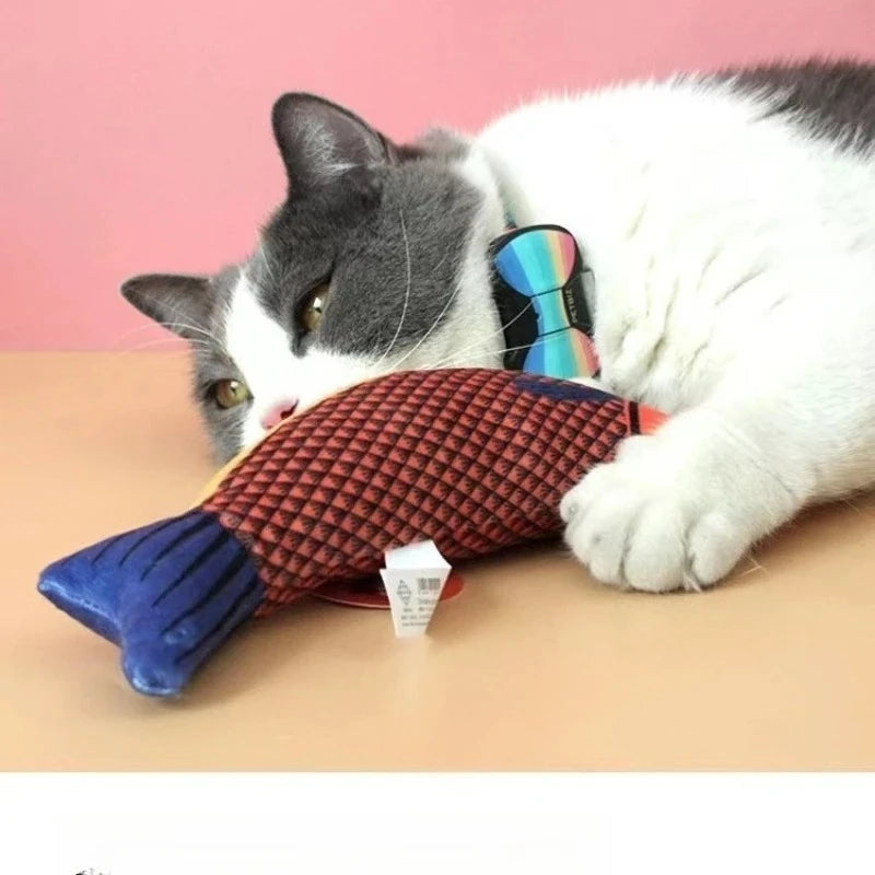 Cat Toy Contains Catnip for Self Pleasure and Relaxation 3D Simulated Fish Pillow Fish Interactive Sound Plush Toy Peaceful Pleasures Health and Wellness