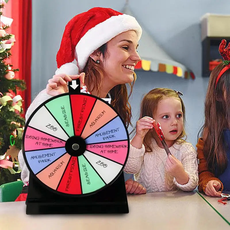Acrylic Prize Wheel DIY Interactive Spin Wheel with Board Eraser and Pen Erasable Tabletop Roulette Spinner for Carnival Party Peaceful Pleasures Health and Wellness