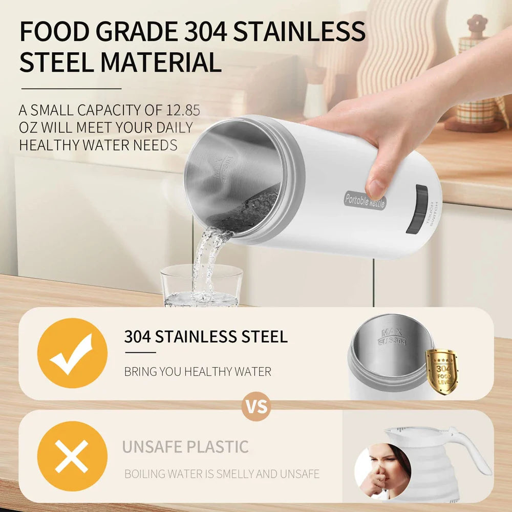 URGGU Portable Travel Electric Kettle 500ml | 4 Temp Settings