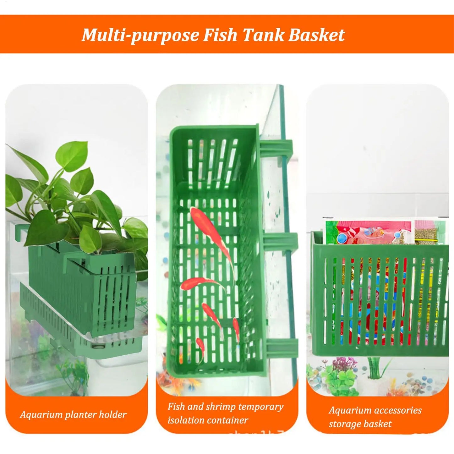 Aquarium Plant Holder Basket – Wall Mount Fish Tank Decor 2-Pack