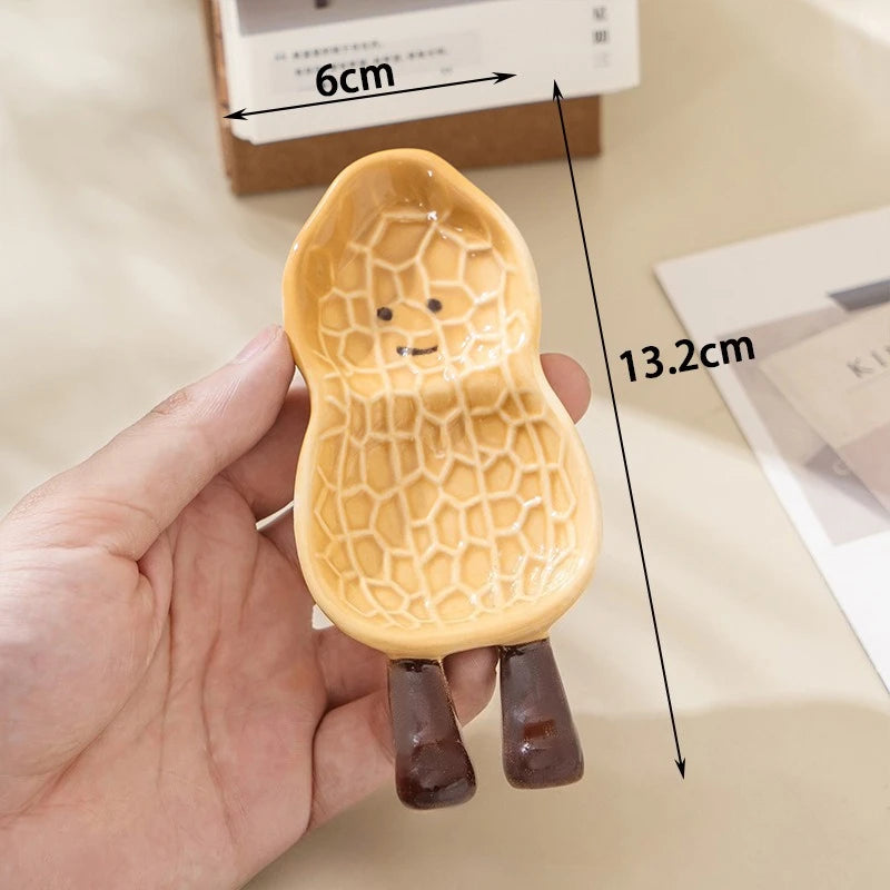 Cartoon Cute Bread Shaped Ceramic Seasoning Dish Irregular Creative Home Utensils Dipping Dish Peaceful Pleasures Health and Wellness E