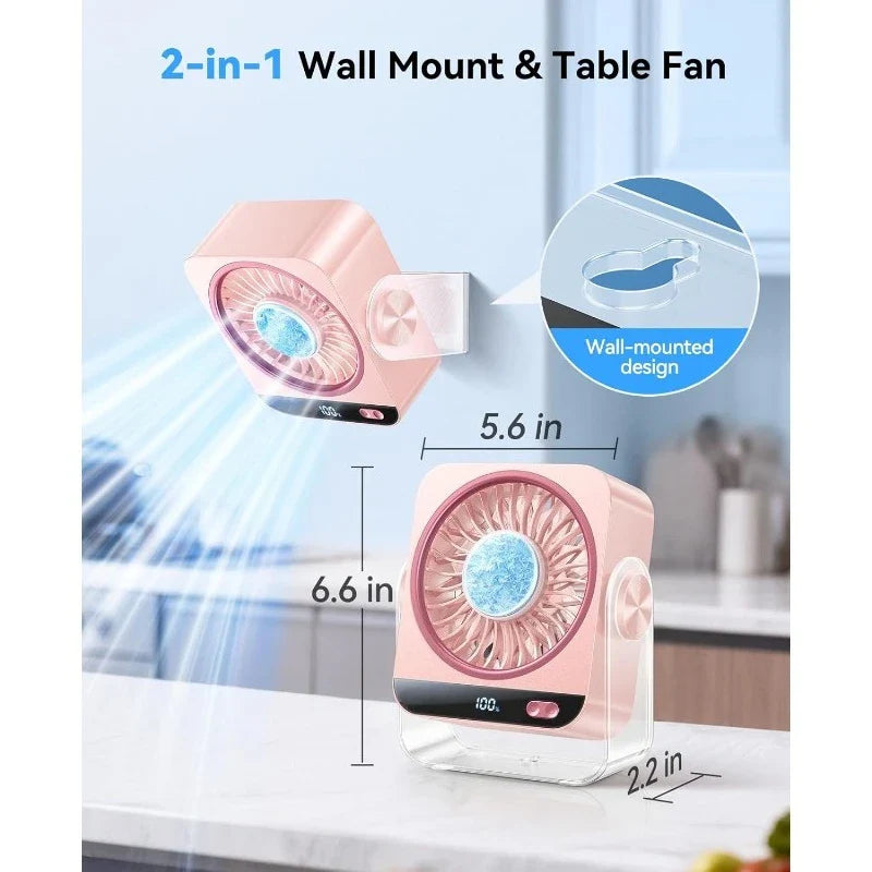 USB Desk Fan 199 Speeds | Ice Cooling & Digital Display