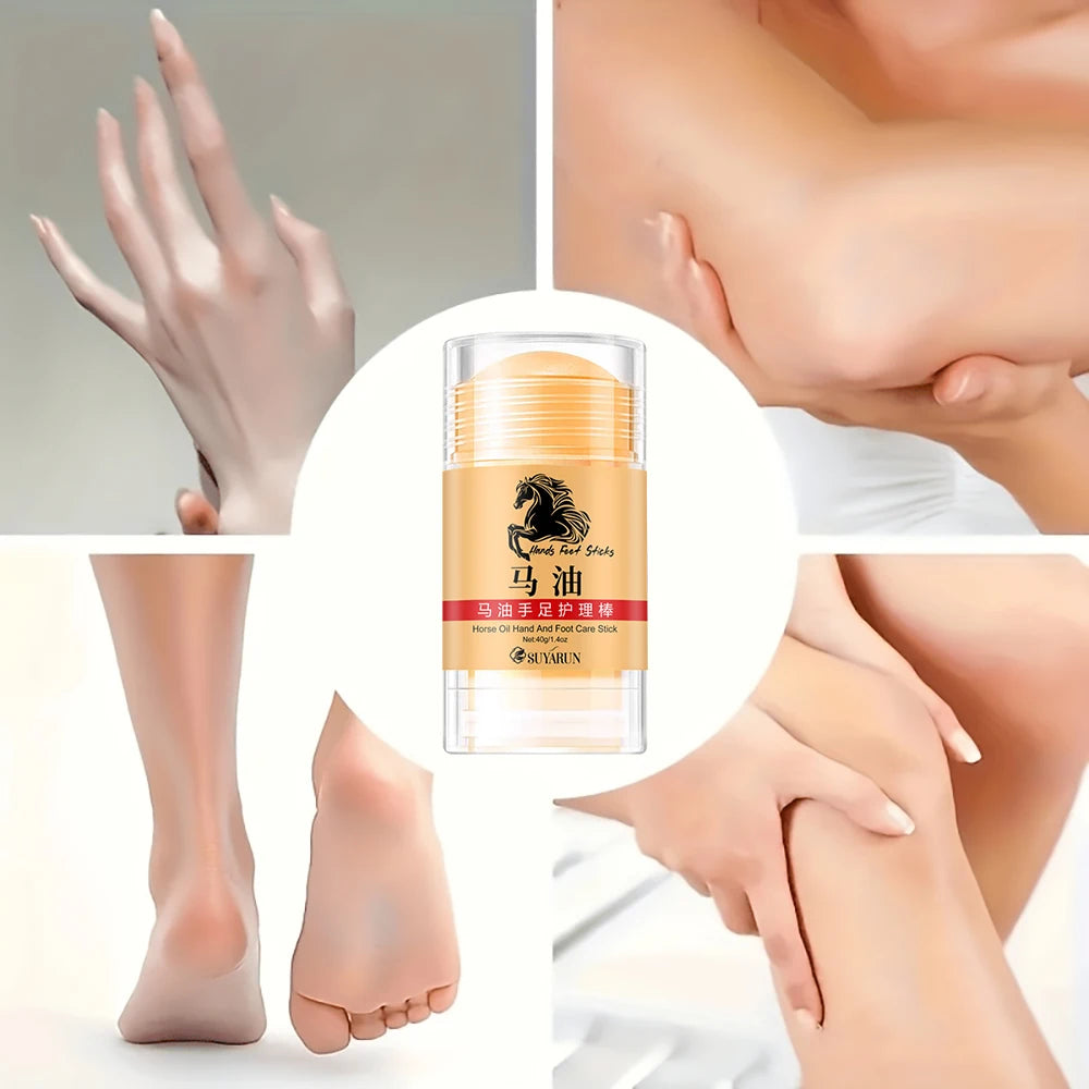 SUYARUN Premium Horse Oil Hand Foot Care Stick-Intense Moisturizing&Repairing Balm for Dry Cracked Skin, Cream for Hands, Feet. Peaceful Pleasures Health and Wellness