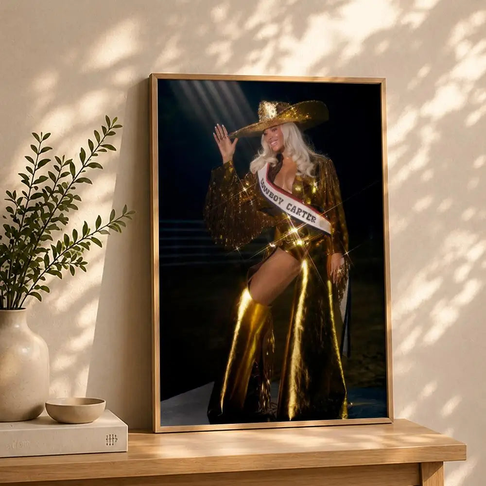 Singer B-BeyonceS Poster HD Self Adhesive Waterproof Wall Art Ideal for Home Office Dorm Bedroom Great Gift Peaceful Pleasures Health and Wellness White7 50X70cmNoframe