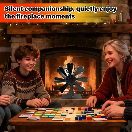 NEW 8-Blade Heat Powered Stove Fan for Wood Log Burner Fireplace Quiet Environmental Fan Heater Tool Efficient Heat Distribution Peaceful Pleasures Health and Wellness