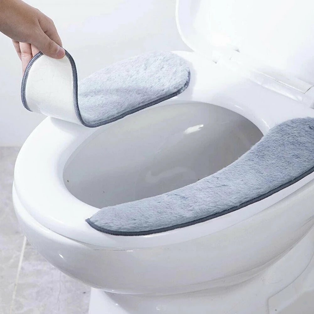 Bathroom Toilet Cushion Washable Soft Warmer Mat Cover Pad Warm