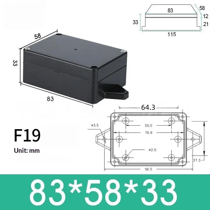 New 1/3Pcs Plastic Electronic Project Instrument Case IP65 Waterproof Black Junction Box Outdoor Container Power Enclosure Tools Peaceful Pleasures Health and Wellness A 83x58x33mm 3pcs