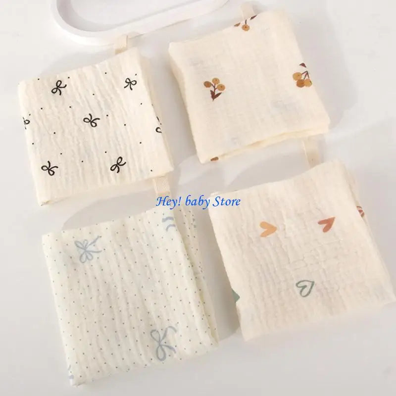 4-Layer Cotton Burp Cloths for Newborns – 5-Pack Washcloths